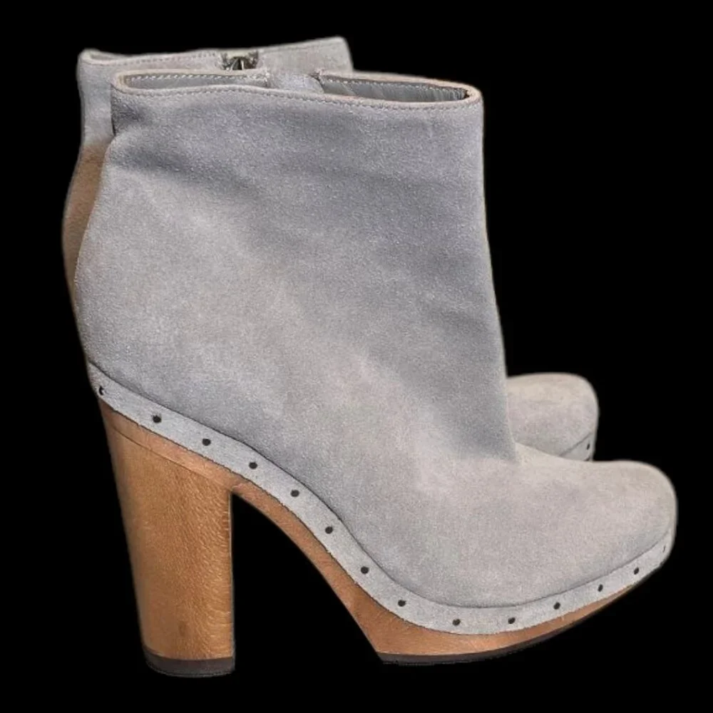 JOIE Women's Retro Platform Suede Clog Ankle Dewitt Bootie sz  37.5 (7.5) NWOT